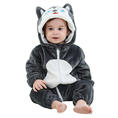 MICHLEY Winter Baby Strampler Mit Kapuze Flanell Cosplay Kleinkind Infant Kleidung Insgesamt Bodys Overall Kostüm Für Kinder Mädchen Junge.