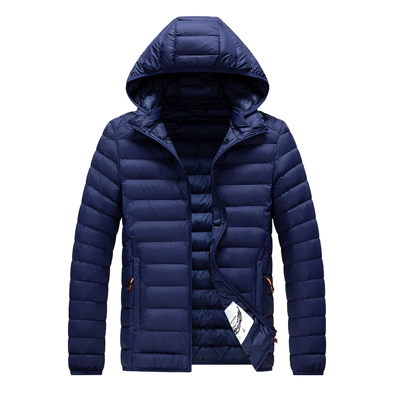 Men Parka Autumn Winter Warm Waterproof Jackets and Coats Mens Hooded Casual Outwear Detachable Hat Black Parkas Coat Male