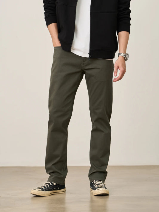 SIMWOOD 2025 Autumn Winter New Regular Straight Pants Men 320gsm Fabric Smart Casual Chinos Trousers.