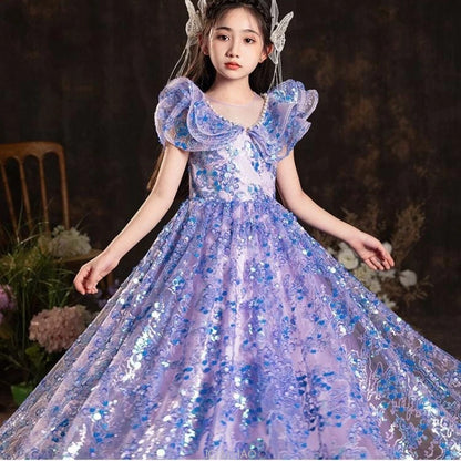 Mädchen Prinzessin Geburtstag Party Blumenmädchen Hochzeit Schönheit Kleid Kinder Leistung Elegantes Weiß Rosa Tutu für formelle Anlässe.