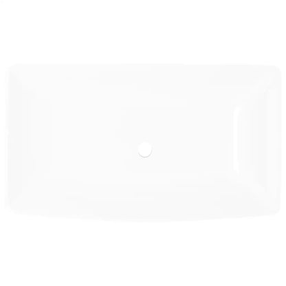Luxuriöses Waschbecken aus weißer Keramik, rechteckig, 71 x 39 cm, Waschbecken, Badezimmer und Küchen, Dekoartikel, Badezimmerzubehör