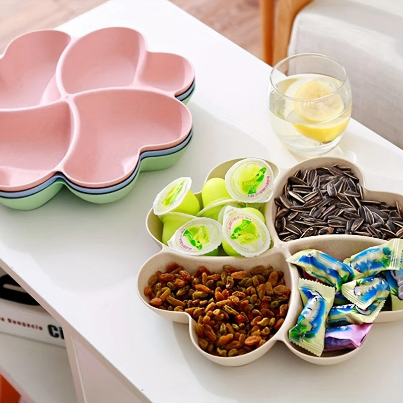 Heart Shaped Fruit Platter Creative Plates Food Storage Box Dried Fruit Nut Salads Snack Divided Candy Dessert Tray Container.