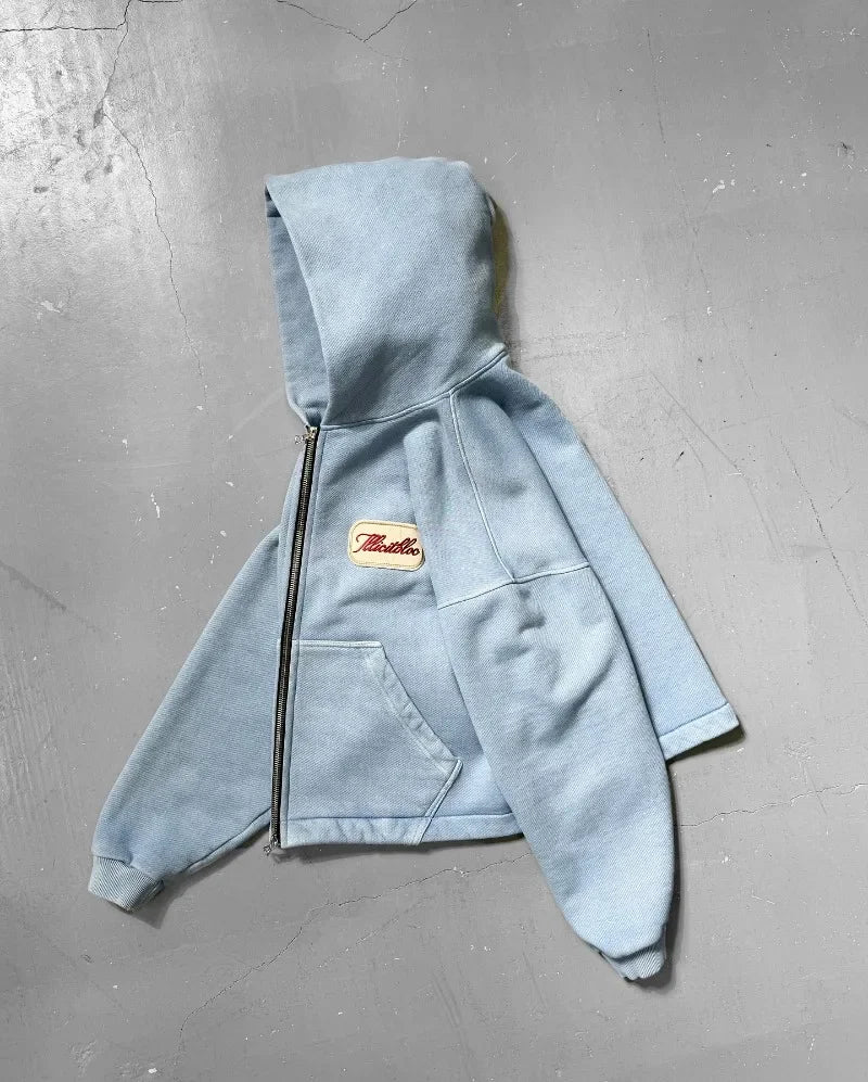 Y2K Fashion New Letter Embroidery Patch Loose Hooded Sweater Women Street Vintage Hip Hop Harajuku Leisure Couple Sports Hoodies.