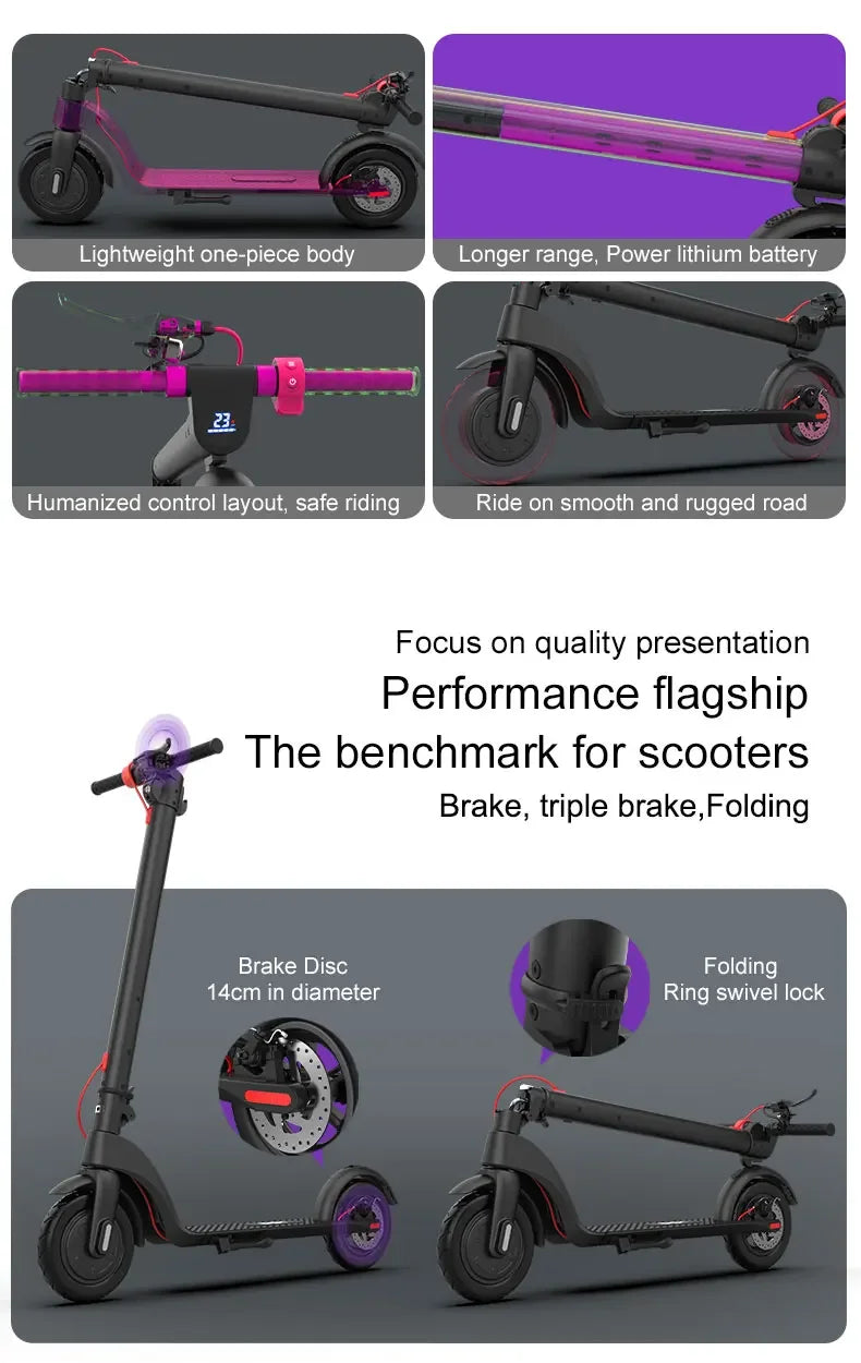 Alnsoor X7 City Electric Scooter 350W Motor 36V5AH Battery City Electric Scooter 10" Road Tire Electric Scooter.