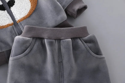 3PCS Winter Autumn Toddler Baby Boys Girls Clothes Baby Sweaters Coat +Pants +Hooded Vest Outfit Set Infant Warm Clothing Suits