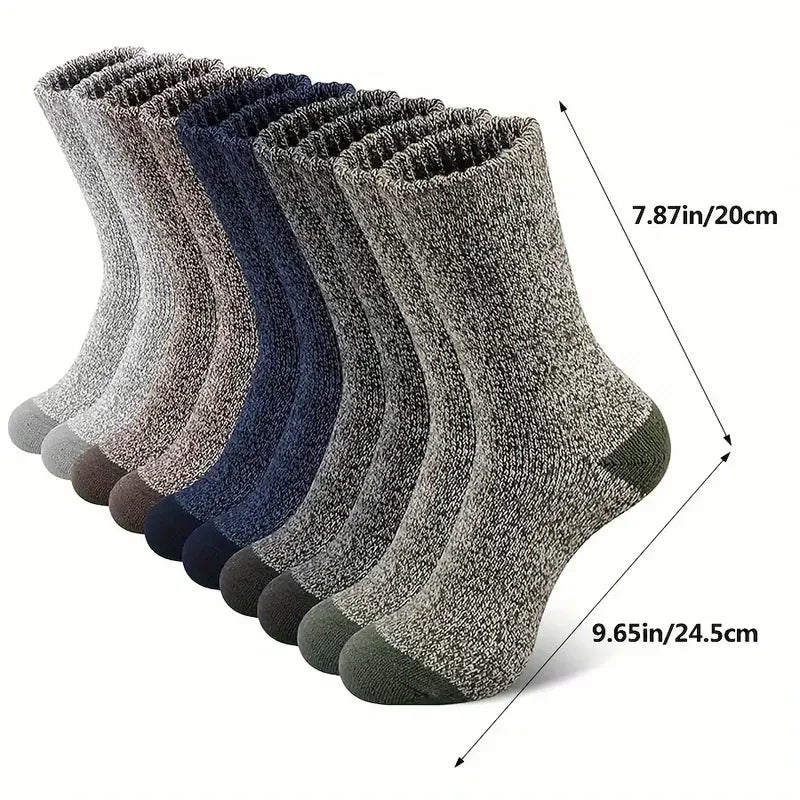 5 Pairs Merino Wool Socks For Men, Super Thick Hiking Socks Thermal Socks For Cold Weather.