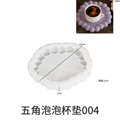 Bubble Shaped Tray Silicone Mold Gypsum diy Candle Holder Jewelry Display Tray Mould Resin Mold Concrete Cement Coaster Mold.