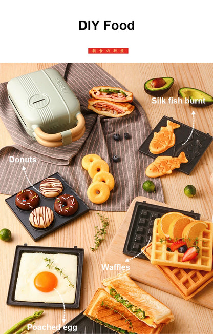 650W Electric Sandwich Maker Waffle Machine Toaster Baker Takoyaki Pancake Donuts Sandwichera Breakfast Machine 220V.