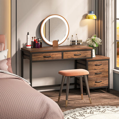 Tribe signs Computer tisch mit 3 Schubladen, 59-Zoll-PC-Schreibtisch mit reversiblen Schubladen, industrielle Arbeits schreibtisch arbeitsplatz