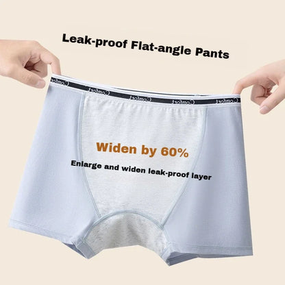 Women's Boxer Physiological Underpants Menstrual Underwear Cotton Briefs Breathable Large Size Fat Girl Boxers Skirt Safety Pant.