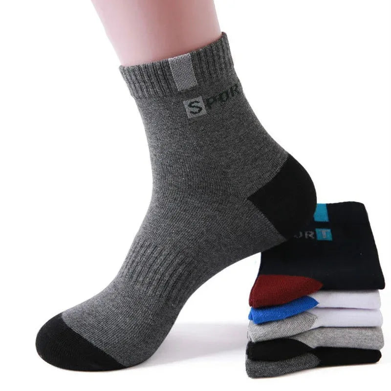 10/5/3pairs Breathable Con Sports Stockings Men Bamboo Fiber Autumn and Winter Men Socks Sweat Absorption Deodorant Business Sox.