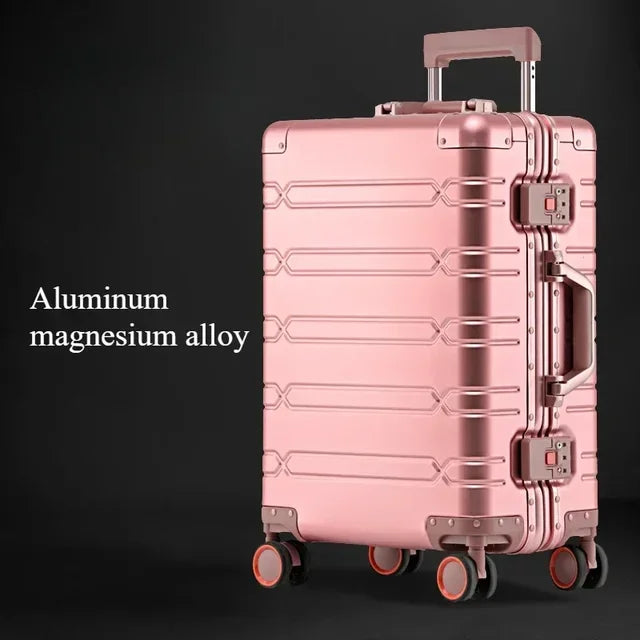 Trolley-Koffer mit großer Kapazität, Reisetasche, Reise-Koffer aus Aluminium-Magnesium-Legierung, Business-Rollgepäck