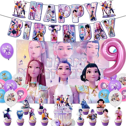 Neue Kpop Dämon Jäger Thema Einweg Geschirr Set Party Liefert Huntrix Saga Jungen Kuchen Topings Geburtstag Party Dekoration.