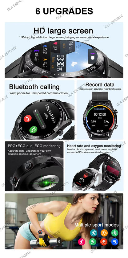 2025 NEW Smart Watch Women Men AMOLED Screen Bluetooth Call Full Touch Screen Weather Call Sports Smart Bracelet 5ATM Waterproof.