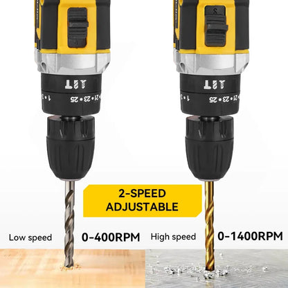 MELLWIN 25 + 3 Drehmoment elektrische Bohrmaschine 12 V Akku-Bohrschrauber Elektroschrauber 2 Gang Geschwindigkeit einstellbar Mini-Elektro-Treiber-Werkzeugsatz