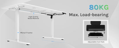 WOLTU Elektrischer stehender Computertisch, höhenverstellbarer, ergonomischer Arbeitstisch mit USB-Ladeanschluss und Speichersteuerung