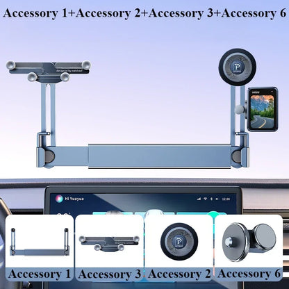 Oatsbasf Dual-position Car Screen Phone Holder Stand Metal Aluminum Adjustable for Tesla Model 3 Highland Y Car Accessories