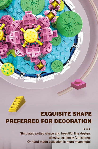 Small Bricks Flower Tree Building Block Kit DIY Home decoration Potted Plant Flower Botanical Construction Toy Girl Gift.