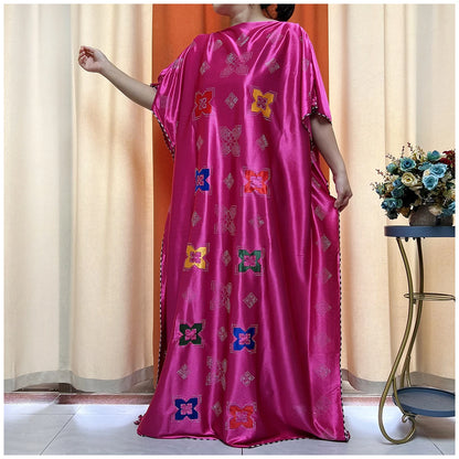 African Abaya For Women Kaftan islamic Clothing With Scarf African Women Dress Inlaid Mubarak Dubai Femme Luxury Muslim Dress.