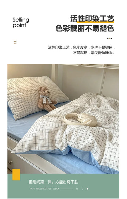 Home Quality Bedding Set Soft Cotton Duvet Cover Pillowcase Flat Sheet 3pcs Set Home Textiles Bedding Adjustable 0.9-1.2m Bed 이불.