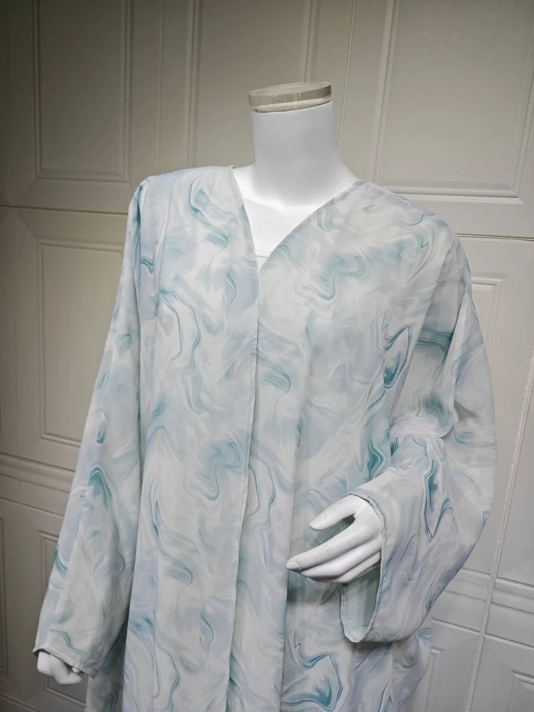 Ramadan Open Modest Kimono Abaya Damen Dubai Muslim With Hijab Islam Women Caftan Moroccan Kebaya Kaftan Robe Femme Musulmane.