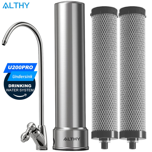 ALTHY U200PRO Kitchen Under Sink Drinking Water Filter Purifier With Faucet Reduces Bacteria, Metal,Lead, Chlorine and Odor.