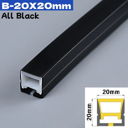 1M-10M Rimless LED Neon Rope Lamp Silicone Tube Diffuser Channel For WS2811 WS2812B Recessed Outdoor Ribbon Flexible Strip Light