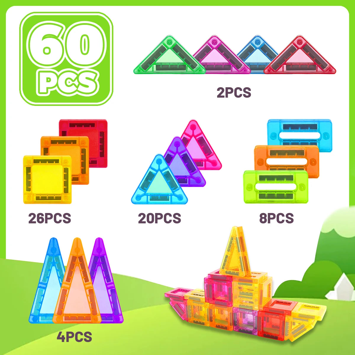 Magnetic Building Blocks Construction Sets Mini Size DIY Montessori Sensory Educational Magnets Toys For Boys Girls Kids Gift.