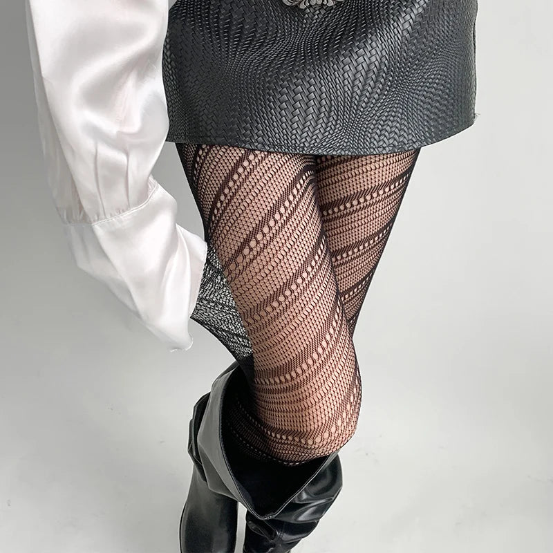 Woman Girls Fashion Gothic Fishnet Stockings Snake Skull Stripeds Socks Mesh Tights Panties Lolita Plus Size Pantyhose Leggings