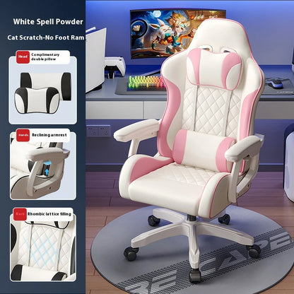 Gaming-Stuhl im Racing-Stil, drehbarer Bürostuhl, 8 cm dickes Latexkissen, verstellbarer Computersitz aus 135 Grad PU-Leder