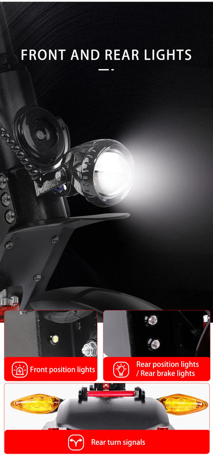 Halo Knight T108 28.8Ah 1000W Dual Motor Faldable Electric Scooter 65KM/H Max Range 60KM On-Road Tire E Scooter with Suspension.