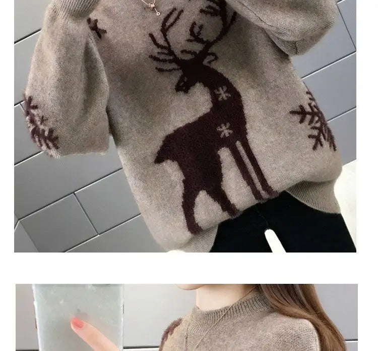 Herbst Winter Neue Langarm Stricken Pullover Oansatz Alle-spiel Lose Plus Größe Süße Pullover Mode Lässig Frauen Kleidung.