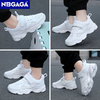Children's Fashion Sports Shoes Breathable Student Black School Walking Shoes Anti-skid Boys& Girls Casual Running Sneaker.