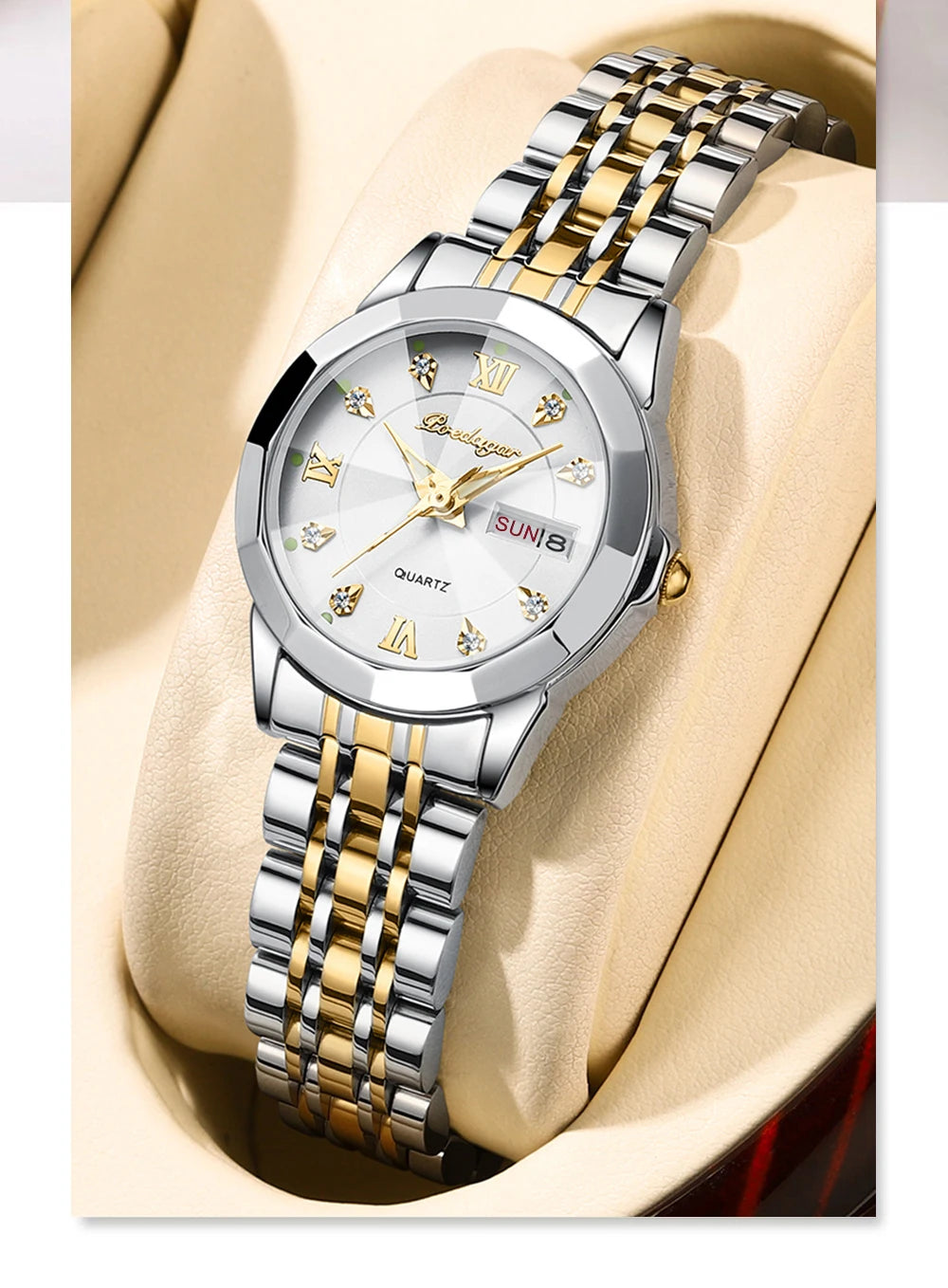 POEDAGAR Top Luxury Woman's Quartz Watch Waterproof Luminous Date Week Ladies Casual Watch Stainless Steel Elegant Women Watches.