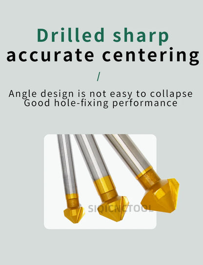HSS Fasen Anfasen Cutter Schaftfräser Werkzeug Senker Bohrer Set Zu Holz Stell Fasen Cutter Power Tool 3 Flöte 90 grad