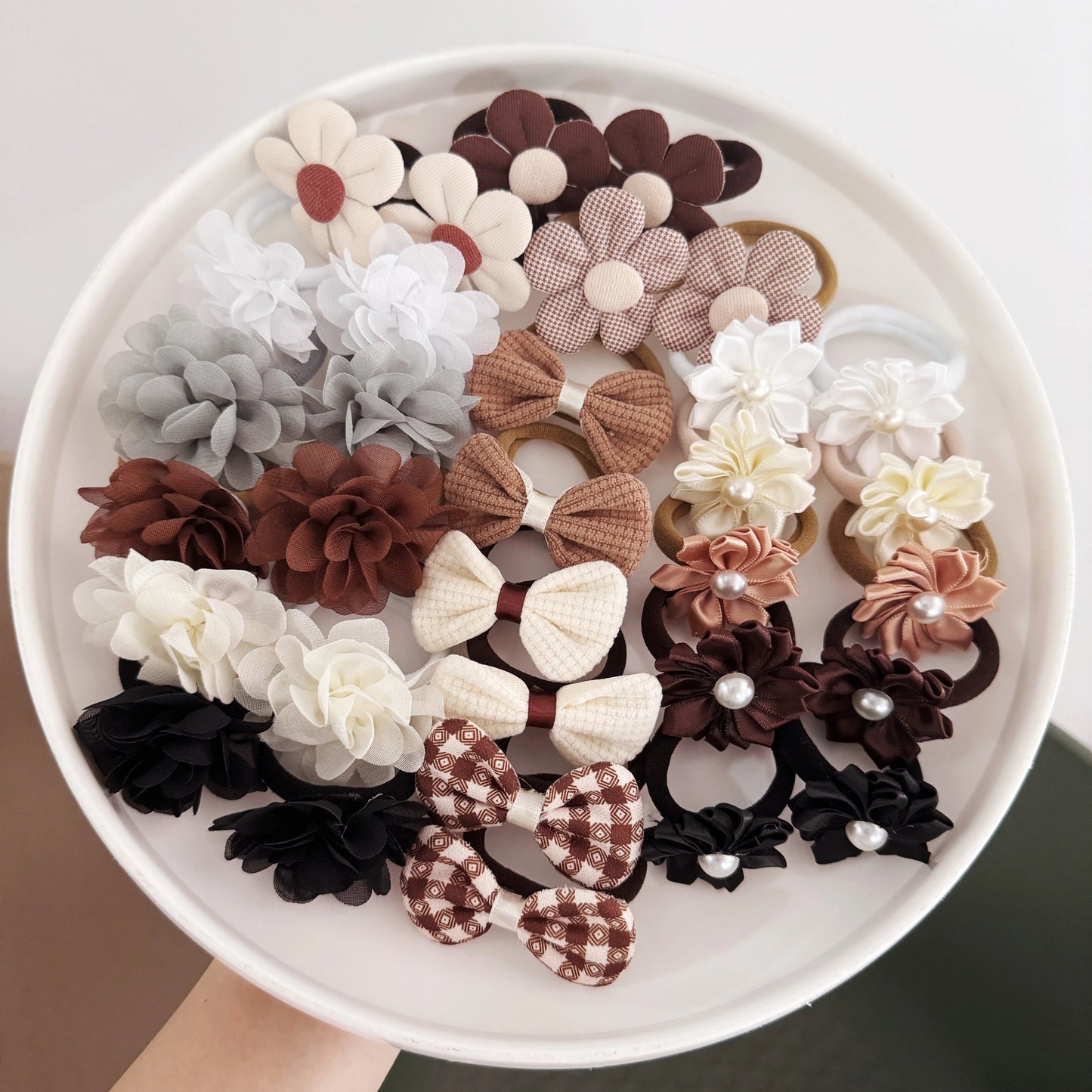 32/78pcs Girls Bows Sunflower Hair Ties Kids Girls Hair Bands Elastic Nylon Ties Hair Bows Ponytail Holder Hair Accessories Sets.