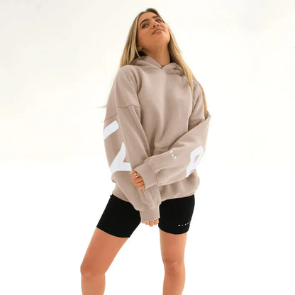 American Retro Letter Print Oversized Sweatshirt Women Harajuku Y2K Trendy Streetwear Top Chic Colorful Versatile Casual Hoodie