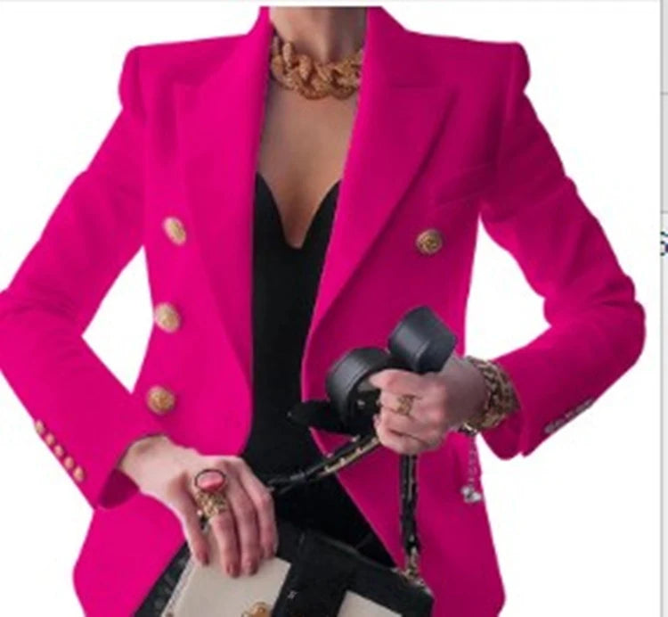 Casual Drehen Unten Kragen Langarm Anzug Oberbekleidung Büro Dame Frühling Herbst Mode Elegante Solide Blazer Mäntel Für Frauen 2023