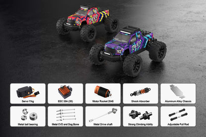 Teeggi 1/14 4WD High Speed Rc Off-road Car 100KM/H Brushless motor 3S Remote Control Truck Drift Racing Cars Toys For kid Gifts.