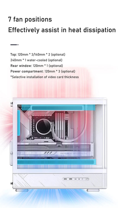 JONSBO D200 MATX Case (Column-Free Curved Sea View/240 Radiator/ATX Power Supply/Digital Display/Type-C Gen2 10Gbps+).