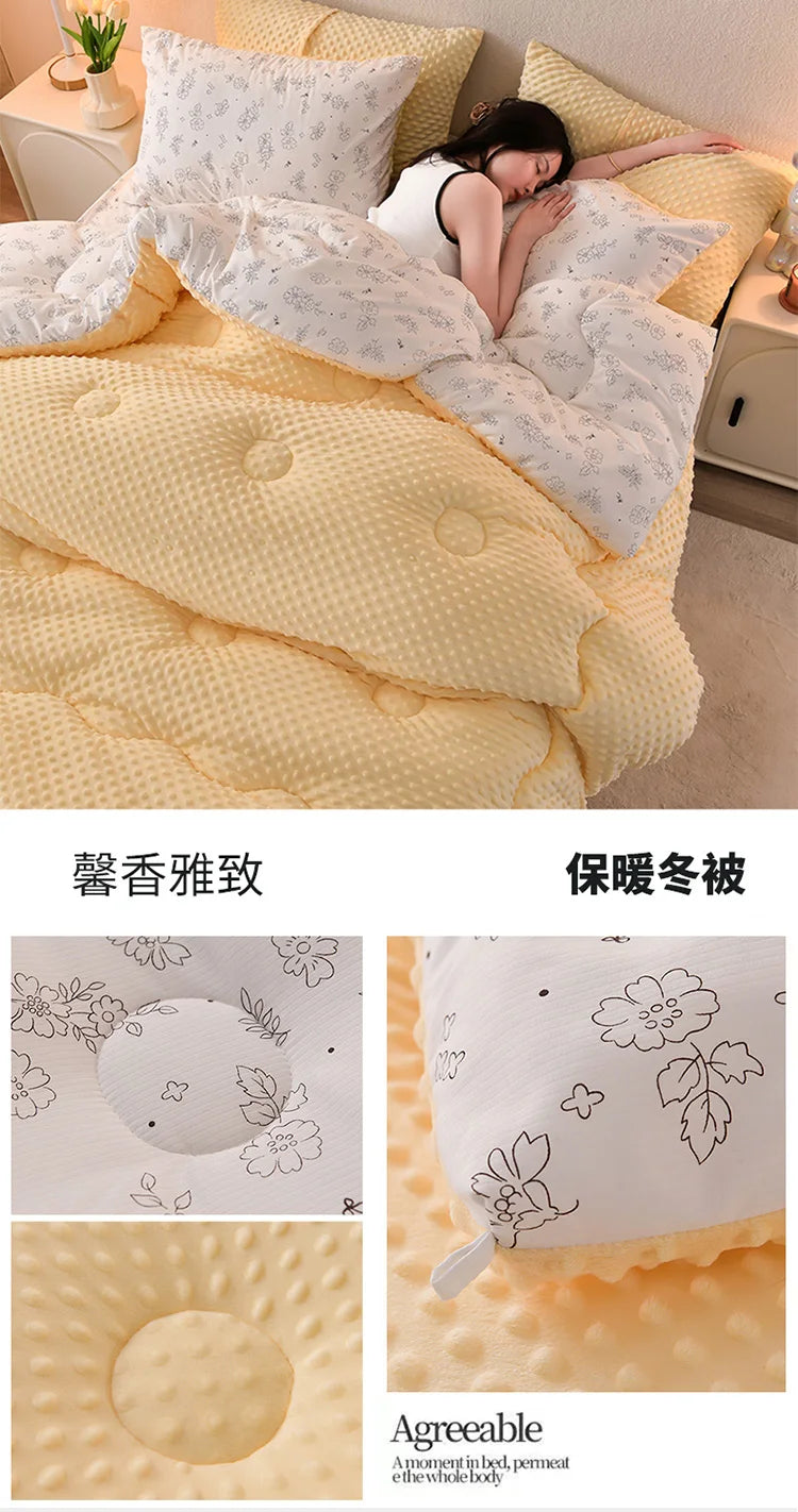 KDJEIKZ  Microfiber is thickened by 3D beanie velvet to protect the warm winter blanket by single double fall and winter