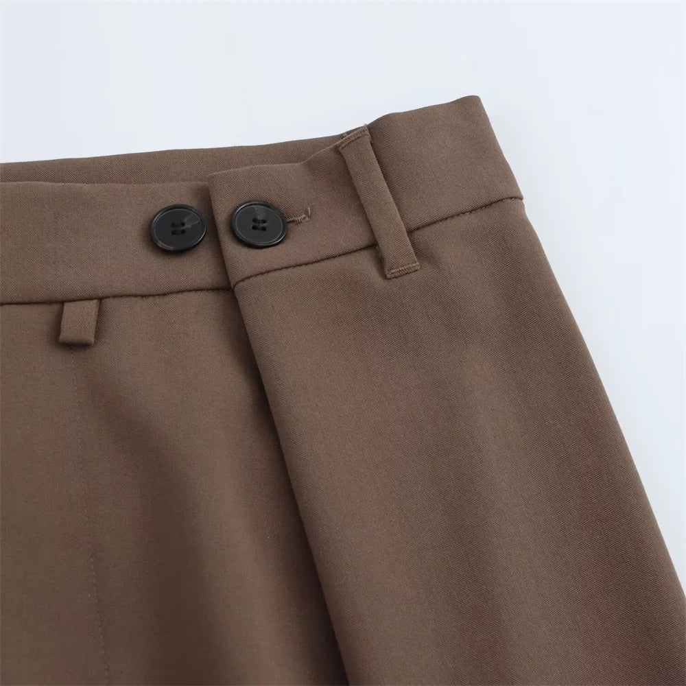 Spring and Summer New Product Women's Wear with Belt Straight Sleeve Casual Suit Coat Waist and Pants Set.