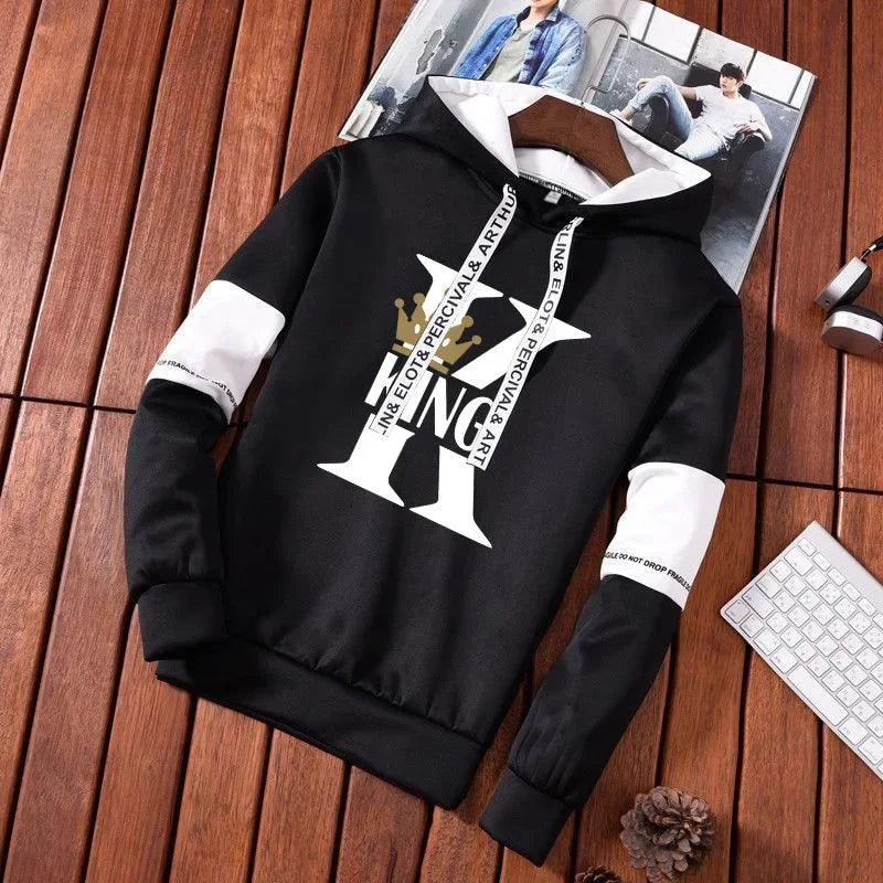 Outdoor Quality Autumn Winter Simple Daily Men's Tracksuit Casual Sports Hooded Single Sweatshirts And Sweatpant Comfort Jogging.
