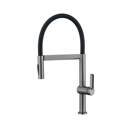 VGX Brushed Kitchen Faucet Sink Faucets Rubber Pull Down Stream Sprayer Taps Rotatable Kitchen Mixer Water Tap Hot Cold Crane