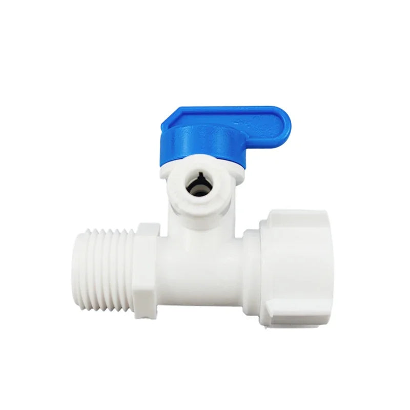 1/2'' Thread to 1/4 3/8 Tube Water Adapter RO Feed Ball Valve Faucet Water Filter Reverse Osmosis System for Water Purifier Tap