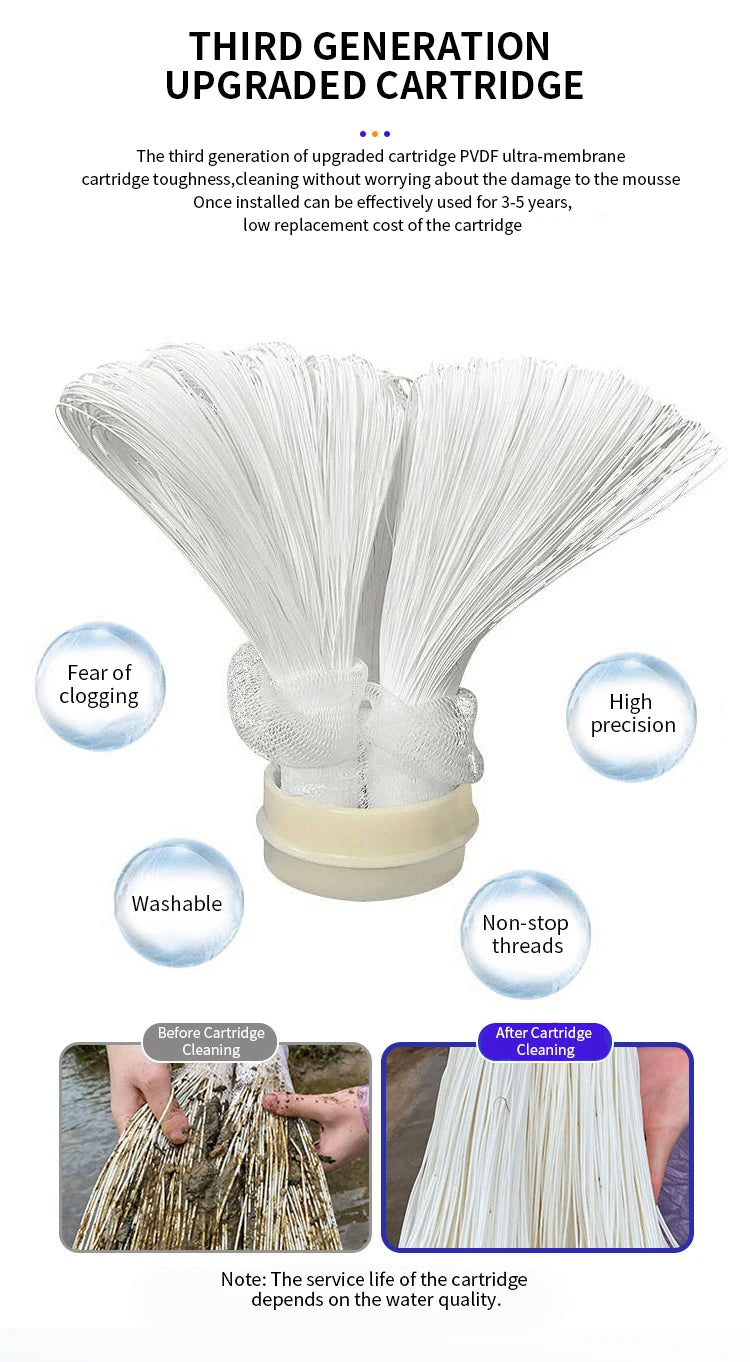 DIVEDEER Stainless Steel Water Purifier for Household Use Rural Groundwater Yellow Mud Water Well Water Ultrafiltration Filter