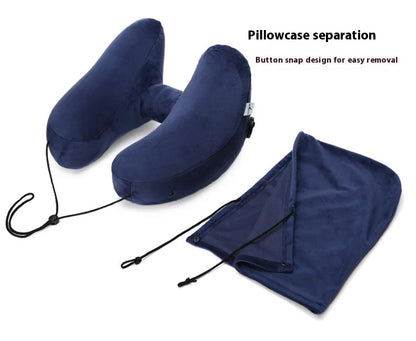 Outdoor U Shaped Memory Foam Neck Pillow Adjustable Portable Multifunctional Airplane Sleeping Support Massage Protection Pillow.