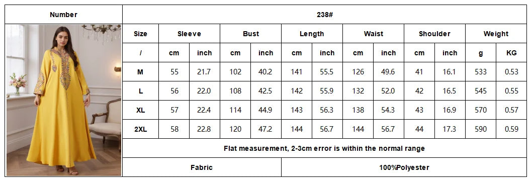 Dubai 2025 Hot Sell Moroccan Islam Women Style Yellow Abaya Intricate Hand Embroidered Patterns for Arabian Cultural Gatherings.