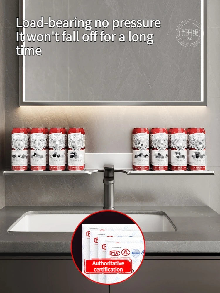 Badezimmerregal aus Aluminium, Badezimmerregal, WC-Lagerregal, WC- und Küchenregal, zum Aufhängen an der Wand, stanzfreies Regal