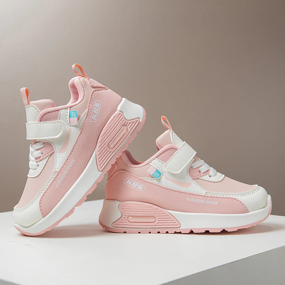 PU Leather Sport Shoes For Children 2025 Trend Fashion Kid's Sneakers Soft-soled Outdoor Boy's Girl's Running Shoes.